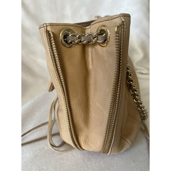 Rebecca Minkoff Leather Crossbody Shoulder Bag Gold Chain Strap Zipper Expander - Picture 4 of 12